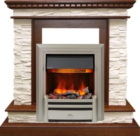 Каминокомплект Calgary Дуб / Сланец беженый с очагом Chesford  Dimplex Opti-Myst