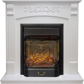 Каминокомплект Sorrento Белый дуб с очагом Royal Flame Majestic FX Black RC