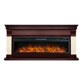 Каминокомплект Denver Темный дуб / Бежевый с очагом Royal Flame Vision 60 LOG LED НП