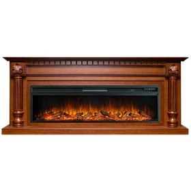 Каминокомплект Edinburg 60 Орех с очагом Royal Flame Vision 60 LOG LED НП