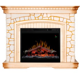 Каминокомплект Glasgow Слоновая кость, патина / Шампань (Высота 1070мм) с очагом Dimplex Symphony  26 (Симфони) DF2624-L