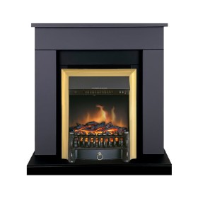 Каминокомплект Bergen (Разборный) Серый графит (Ширина 860 мм) с очагом Royal Flame Fobos FX Brass