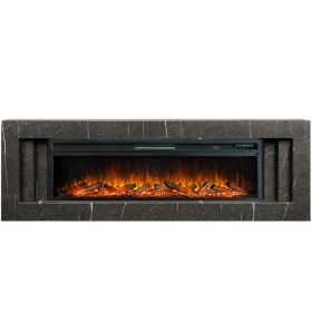 Каминокомплект Line 60 SFT Stone Touch Серый мрамор с очагом Royal Flame Vision 60 LOG LED НП