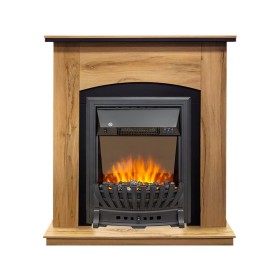 Каминокомплект Barcelona (Разборный) Дуб галифакс с очагом Royal Flame Aspen Black