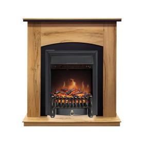 Каминокомплект Barcelona (Разборный) Дуб галифакс с очагом Royal Flame Fobos FXM Black RC
