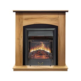 Каминокомплект Barcelona (Разборный) Дуб галифакс с очагом Royal Flame Majestic FX Black RC