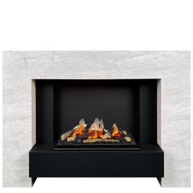Каминокомплект Tokyo Скол камня лайт с очагом Cassette 600 LNH-INT (с дровами)  Dimplex Opti-myst