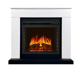 Каминокомплект Bergen 23 (Разборный) Белый с черным с очагом Royal Flame Vision 23 EF LED FX