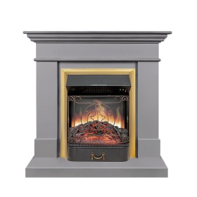 Каминокомплект California STD CRM (Разборный) Санд грей с очагом Royal Flame Majestic FX Brass