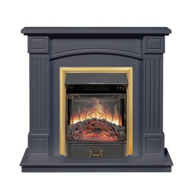 Каминокомплект Boston Серый графит (Высота 925см) с очагом Royal Flame Majestic FX Brass