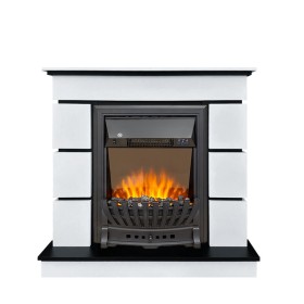 Каминокомплект Modern (Разборный) Белый с черным с очагом Royal Flame Aspen Black