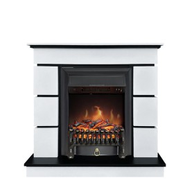 Каминокомплект Modern (Разборный) Белый с черным с очагом Royal Flame Fobos FXM Black RC