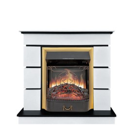 Каминокомплект Modern (Разборный) Белый с черным с очагом Royal Flame Majestic FX Brass