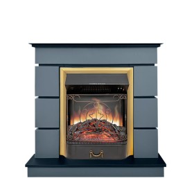 Каминокомплект Modern (Разборный) Серый графит с очагом Royal Flame Majestic FX Brass