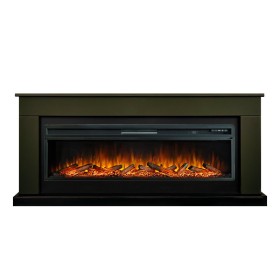 Каминокомплект Bergen 60 SFT (Разборный) Темная олива с очагом Royal Flame Vision 60 LOG LED НП