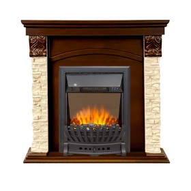 Каминокомплект Dublin STD SFT (Разборный) Темный дуб / Сланец с очагом Royal Flame Aspen Black