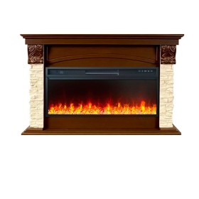 Каминокомплект Dublin V42 SFT (Разборный) Темный дуб / Сланец с очагом Royal Flame Vision 42 LED