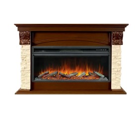 Каминокомплект Dublin V42 SFT (Разборный) Темный дуб / Сланец с очагом Royal Flame Vision 42 LOG LED