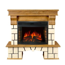 Каминокомплект Porto (Разборный) Натуральный дуб с очагом Royal Flame Dioramic 25 LED FX