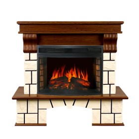 Каминокомплект Porto (Разборный) Темный дуб с очагом Royal Flame Dioramic 25 LED FX