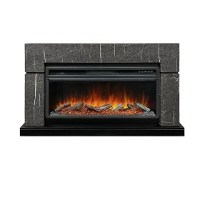 Каминокомплект Lindos V42 SFT (Разборный) Серый мрамор (Ширина 1470мм) с очагом Royal Flame Vision 42 LOG LED