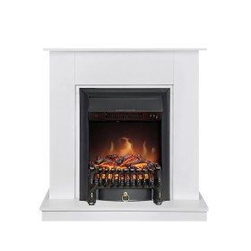 Каминокомплект Scandic (Разборный) Белый с очагом Royal Flame Fobos FXM Black RC