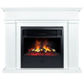 Каминокомплект Bern (Разборный) Бьянко белый с очагом Royal Flame Design B650RF 3D