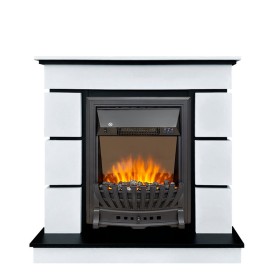 Каминокомплект Modern (Разборный) NEW Белый с черным с очагом Royal Flame Aspen Black