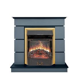 Каминокомплект Modern (Разборный) Серый графит (Глубина 319 мм) с очагом Royal Flame Majestic FX Brass
