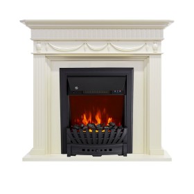 Каминокомплект Corfu Слоновая кость с очагом Royal Flame Aspen Black