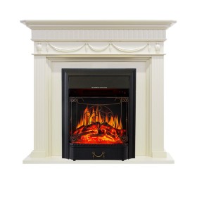 Каминокомплект Corfu Слоновая кость с очагом Royal Flame Majestic FX Black