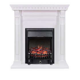 Каминокомплект Orlean Белый с очагом Royal Flame Fobos FX Black
