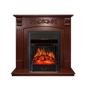 Каминокомплект Sorrento угловой Орех с очагом Royal Flame Majestic FX Black