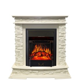 Каминокомплект Luzern Слоновая кость с очагом Royal Flame Majestic FX Black