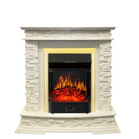 Каминокомплект Luzern Слоновая кость с очагом Royal Flame Majestic FX Brass