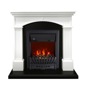 Каминокомплект Langford Белый с черным с очагом Royal Flame Aspen Black