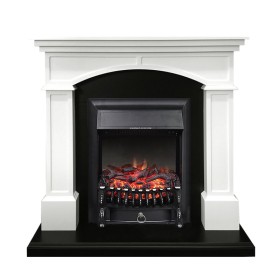 Каминокомплект Langford Белый с черным с очагом Royal Flame Fobos FX Black