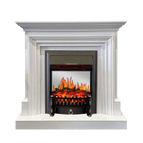 Каминокомплект Bradford Белый с очагом Royal Flame Fobos FX M Brass/Black