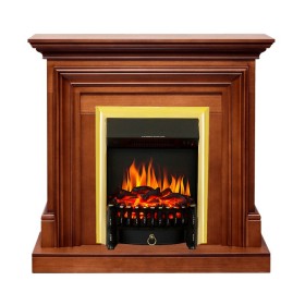 Каминокомплект Bradford Орех с очагом Royal Flame Fobos FX Brass