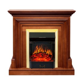 Каминокомплект Bradford Орех с очагом Royal Flame Majestic FX Brass
