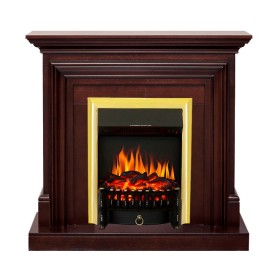 Каминокомплект Bradford Темный дуб с очагом Royal Flame Fobos FX Brass