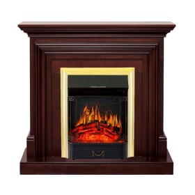 Каминокомплект Bradford Темный дуб с очагом Royal Flame Majestic FX Brass