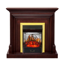 Каминокомплект Bradford Темный дуб с очагом Royal Flame Majestic FX M Brass/Black
