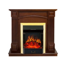 Каминокомплект Boston Темный дуб (Высота 925см) с очагом Royal Flame Majestic FX Brass