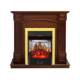 Каминокомплект Boston Темный дуб (Высота 925см) с очагом Royal Flame Majestic FX M Brass/Black