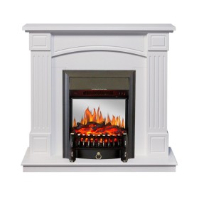 Каминокомплект Boston Белый (Высота 925см) с очагом Royal Flame Fobos FX M Brass/Black