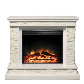 Каминокомплект Calgary Белый / Сланец белый с очагом Royal Flame Jupiter FX New