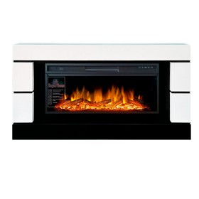 Каминокомплект Modern Белый с черным (Глубина 300 мм) с очагом Royal Flame Vision 42 LED