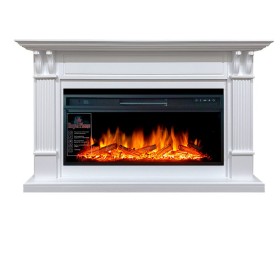 Каминокомплект Cardiff Белый с очагом Royal Flame Vision 42 LOG LED