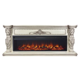 Каминокомплект Windsor 60 Слоновая кость с темной патиной с очагом Royal Flame Vision 60 LOG LED